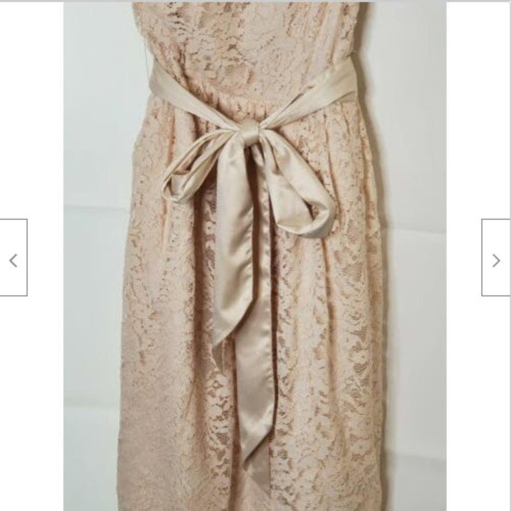 NWT Tevolio Dress 4 Beige Cold Shoulder Lined Lace - Picture 5 of 5